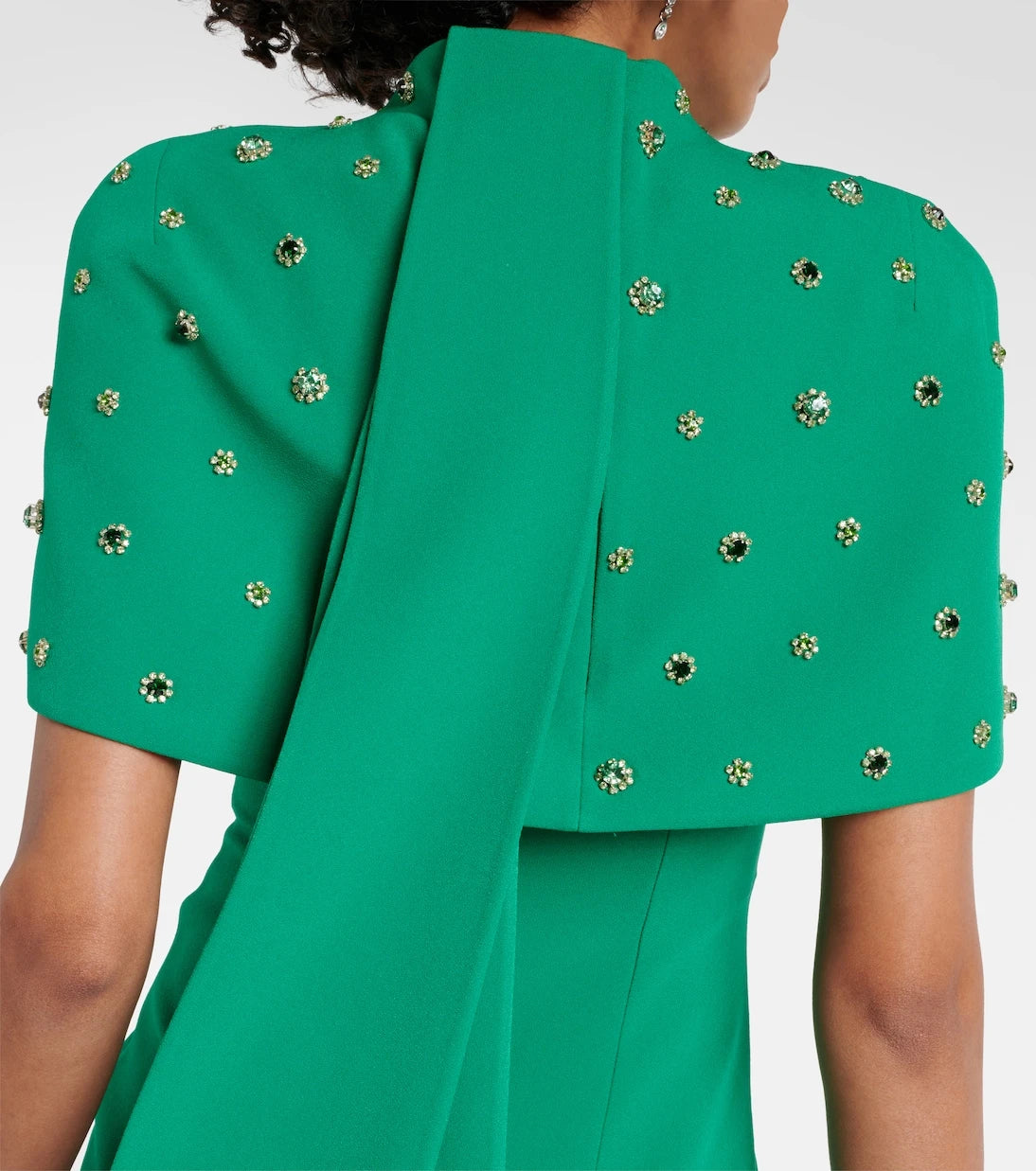 Safiyaa - Kalika embellished caped crêpe gown