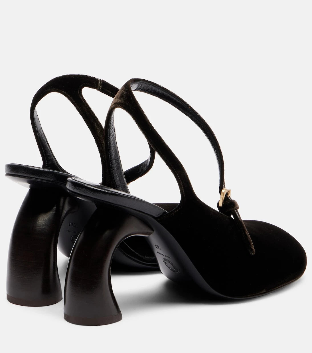 Dries Van Noten - 95 velvet slingback pumps