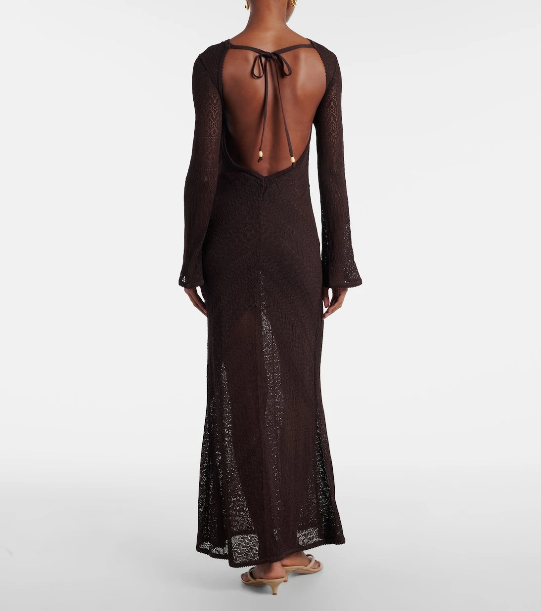 Staud - Vera knitted open-back maxi dress