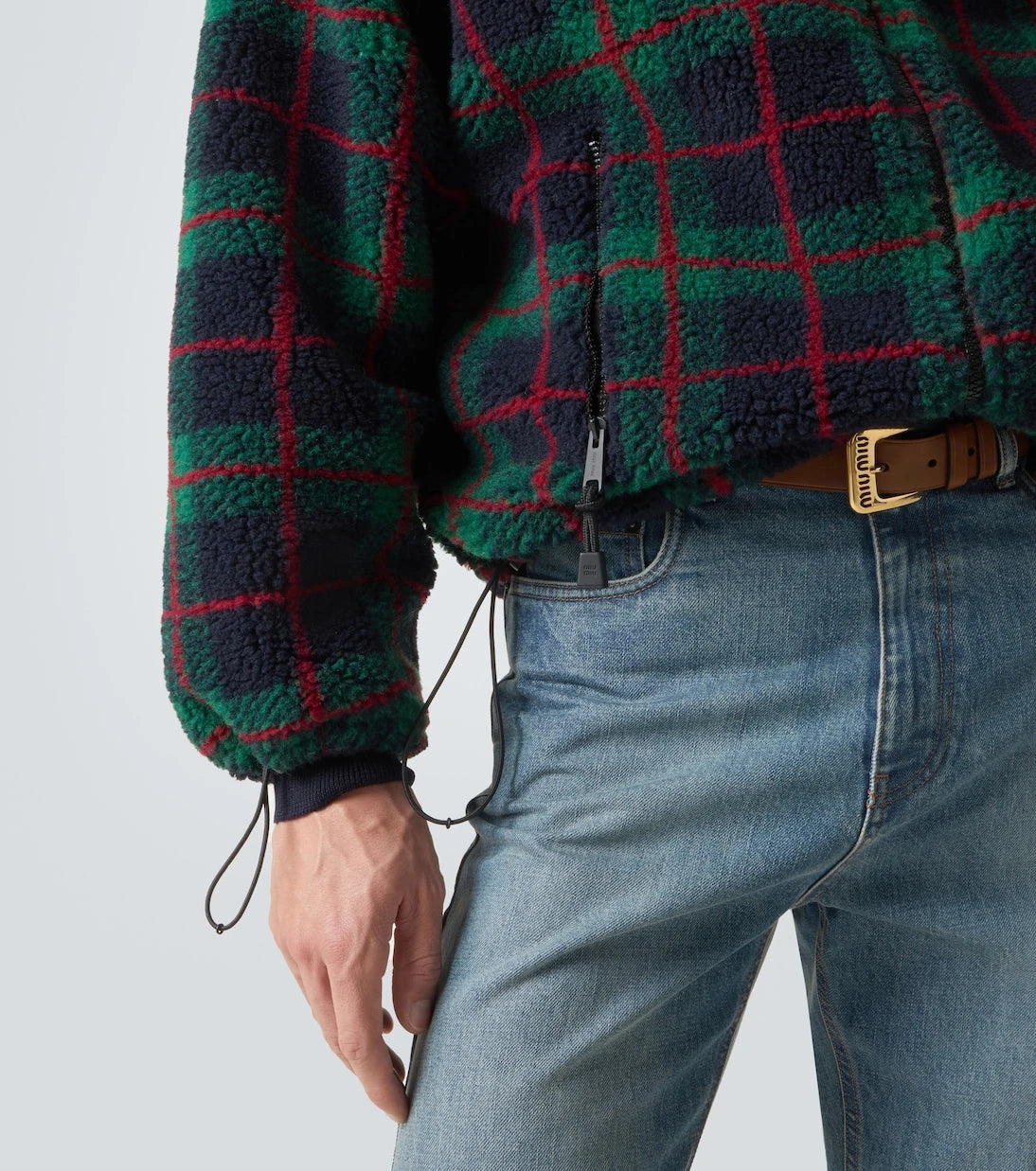 Miu Miu - Checked teddy jacket
