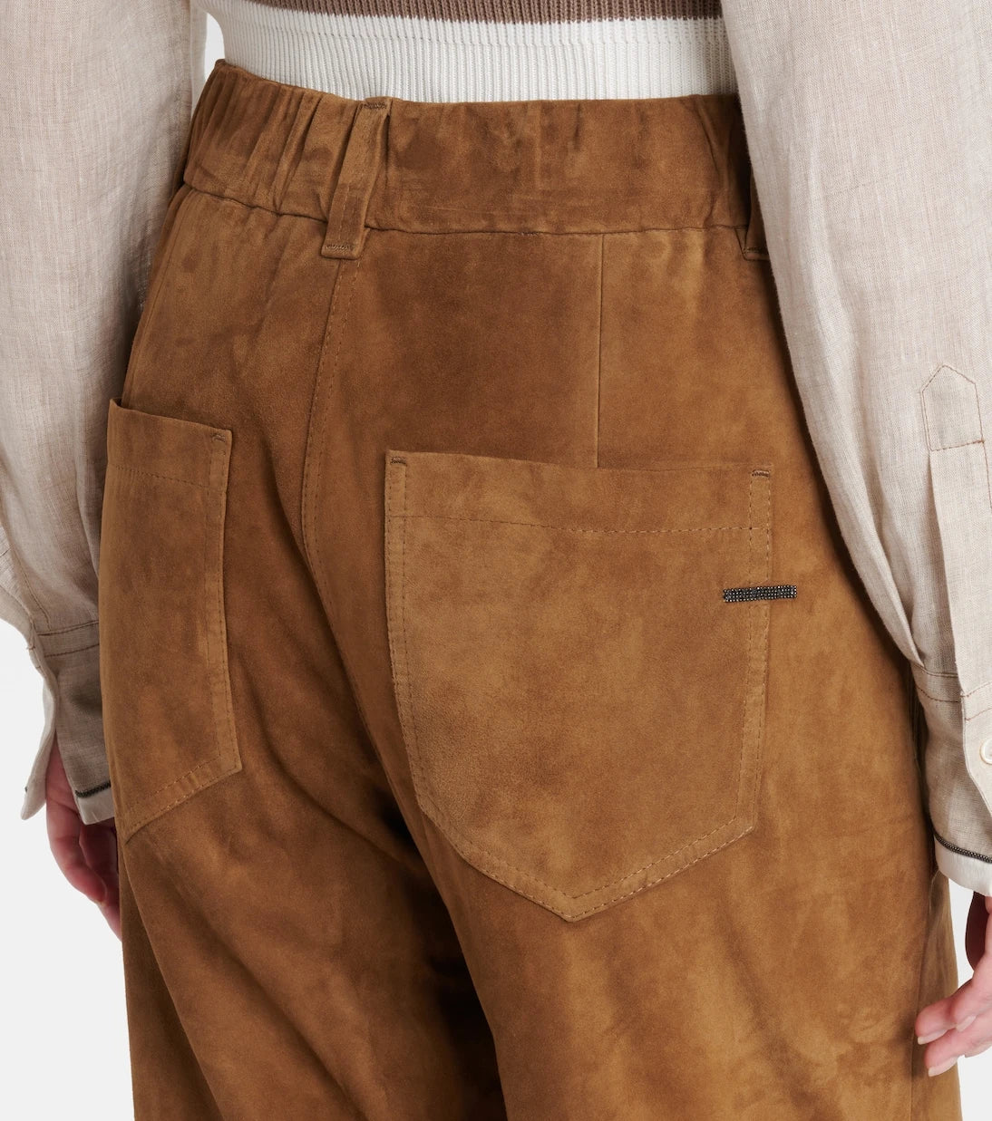 Brunello Cucinelli - Suede straight pants