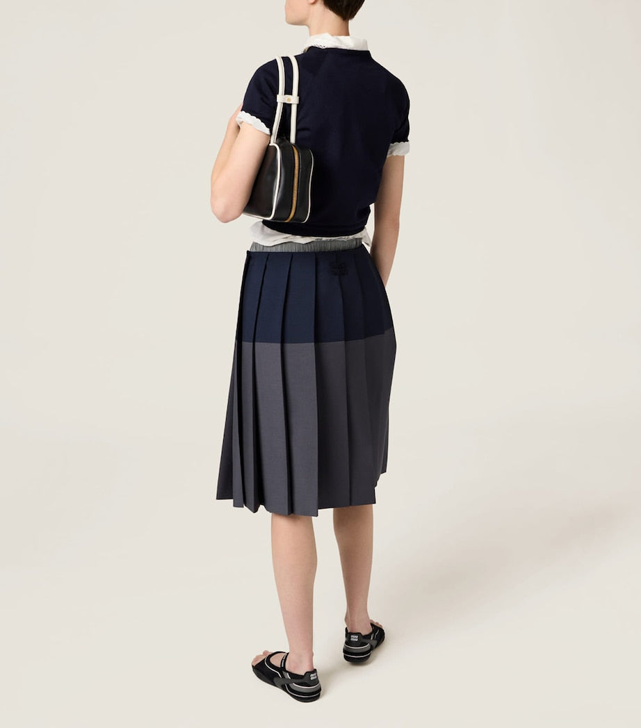 Blue Fleece Wool Logo Sweater