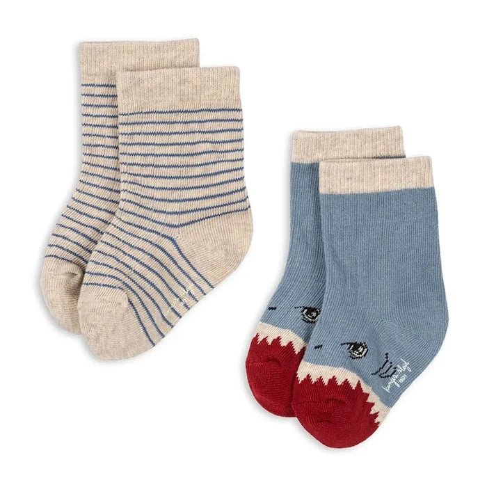 Детски чорапи Konges Sløjd 2 PACK SHARK RIB SOCKS (2 чифта)