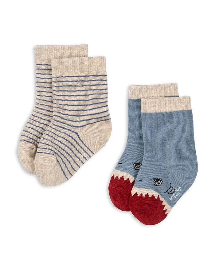 Konges Sløjd Çocuk Çorapları 2'li Shark Rib Socks