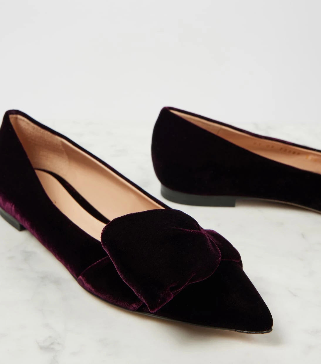 Gianvito Rossi - Bow-detail velvet ballet flats