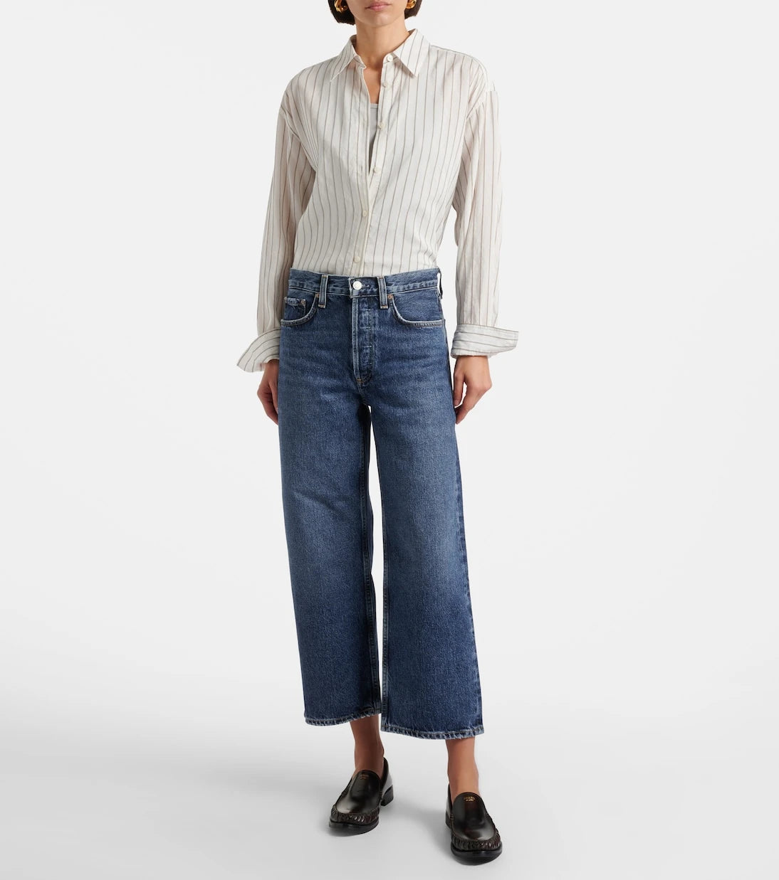 Agolde - Arc cropped mid-rise wide-leg jeans
