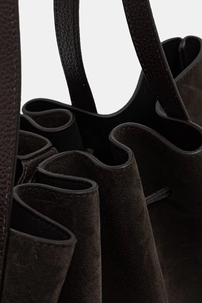 Yuzefi kadın süet hobo çanta SCALLOP SHOULDER