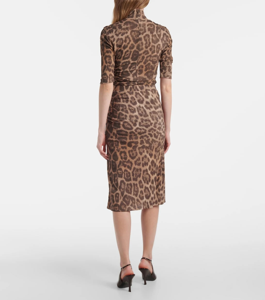 Stella McCartney - Leopard-printed ruched midi skirt