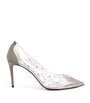 Christian Louboutin Silver Degrastrass Embellished PVC-Leather Pumps 85