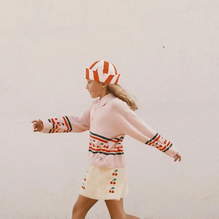 Детски памучен пуловер Tinycottons CHERRIES SWEATER