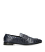 Crocodile Skin Penny Loafers