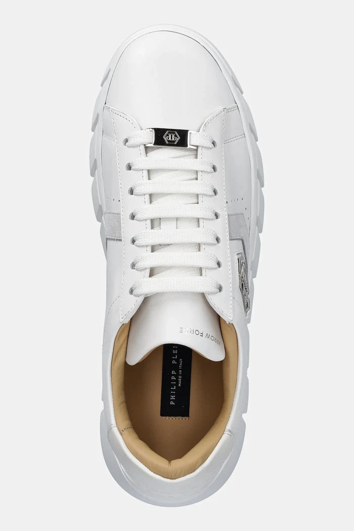 Кожени маратонки Philipp Plein Nappa Lo-Top Hexagon