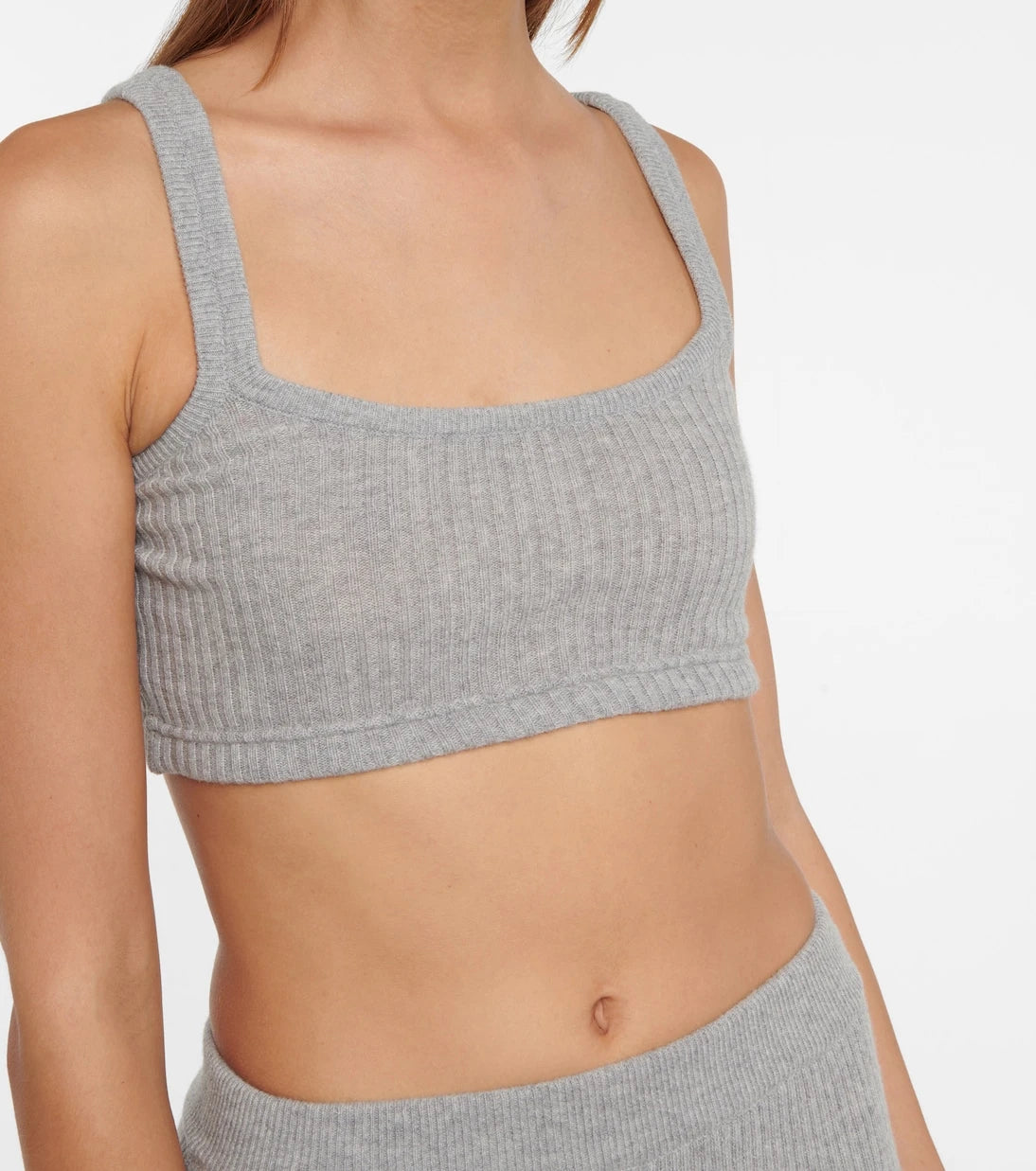 Thom Browne - Ribbed-knit cashmere bralette