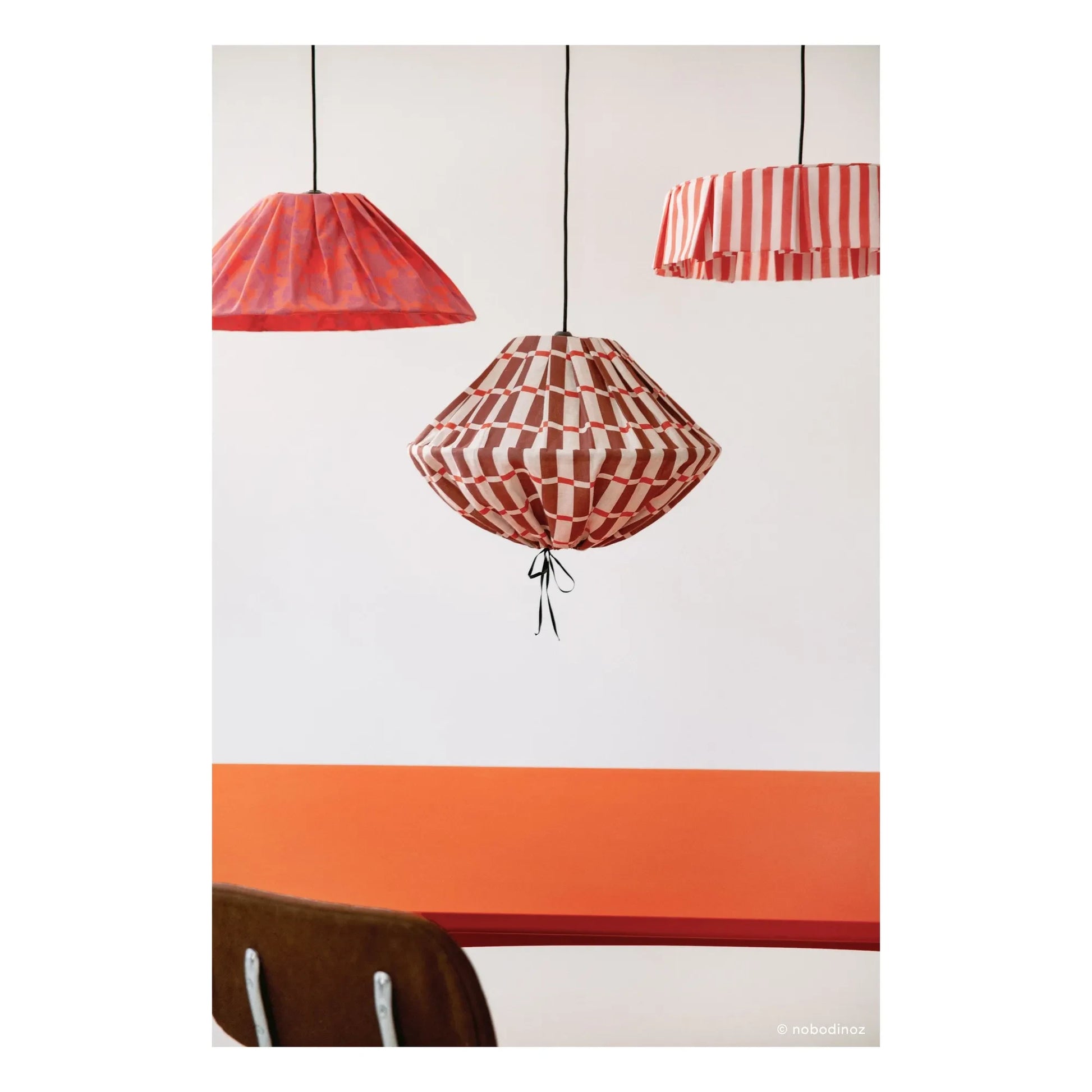 Nobodinoz - Ava Peonies lampshade | Red