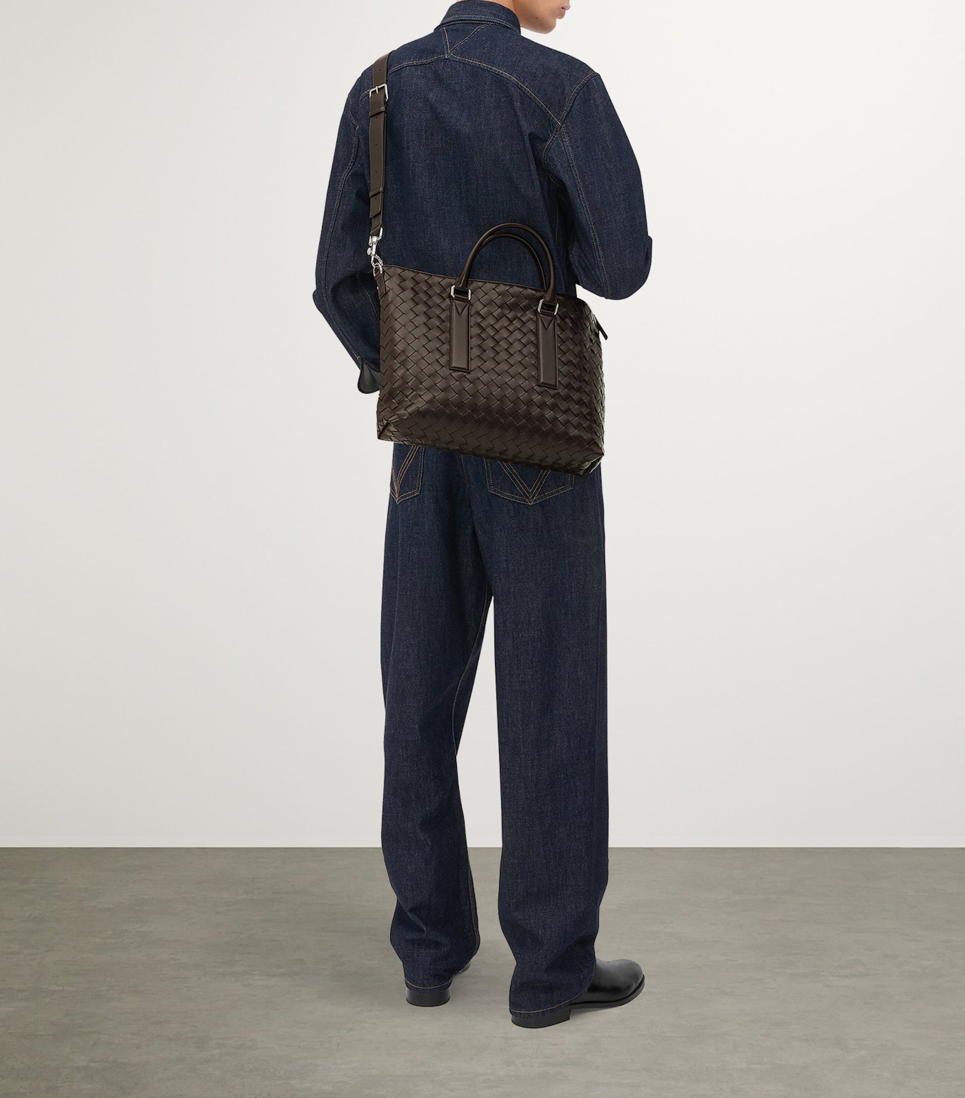 Leather Intrecciato Briefcase