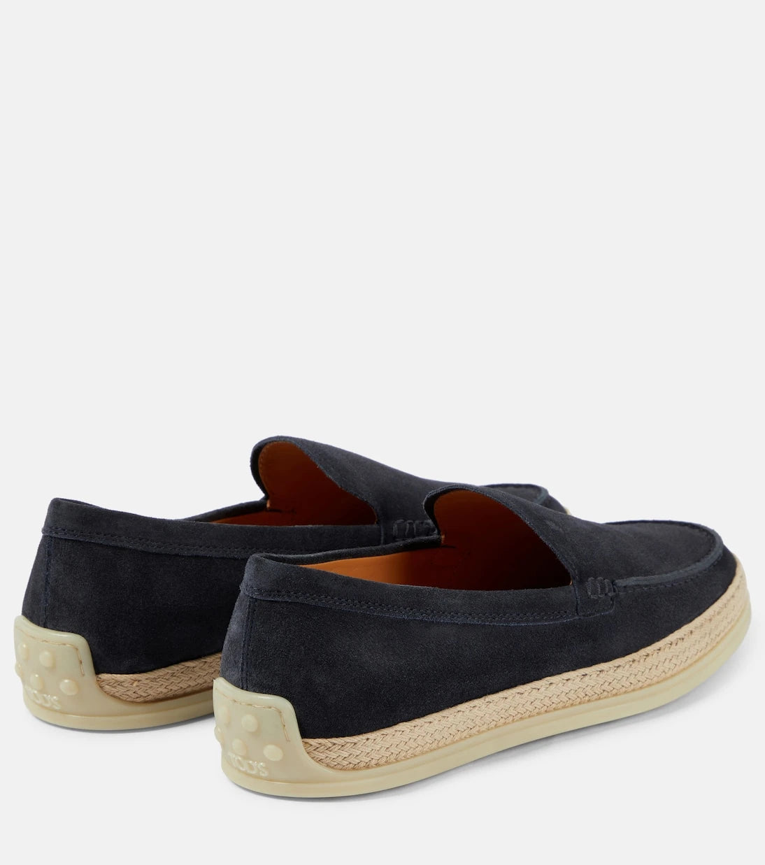 Tod's - Raffia-trimmed suede loafers