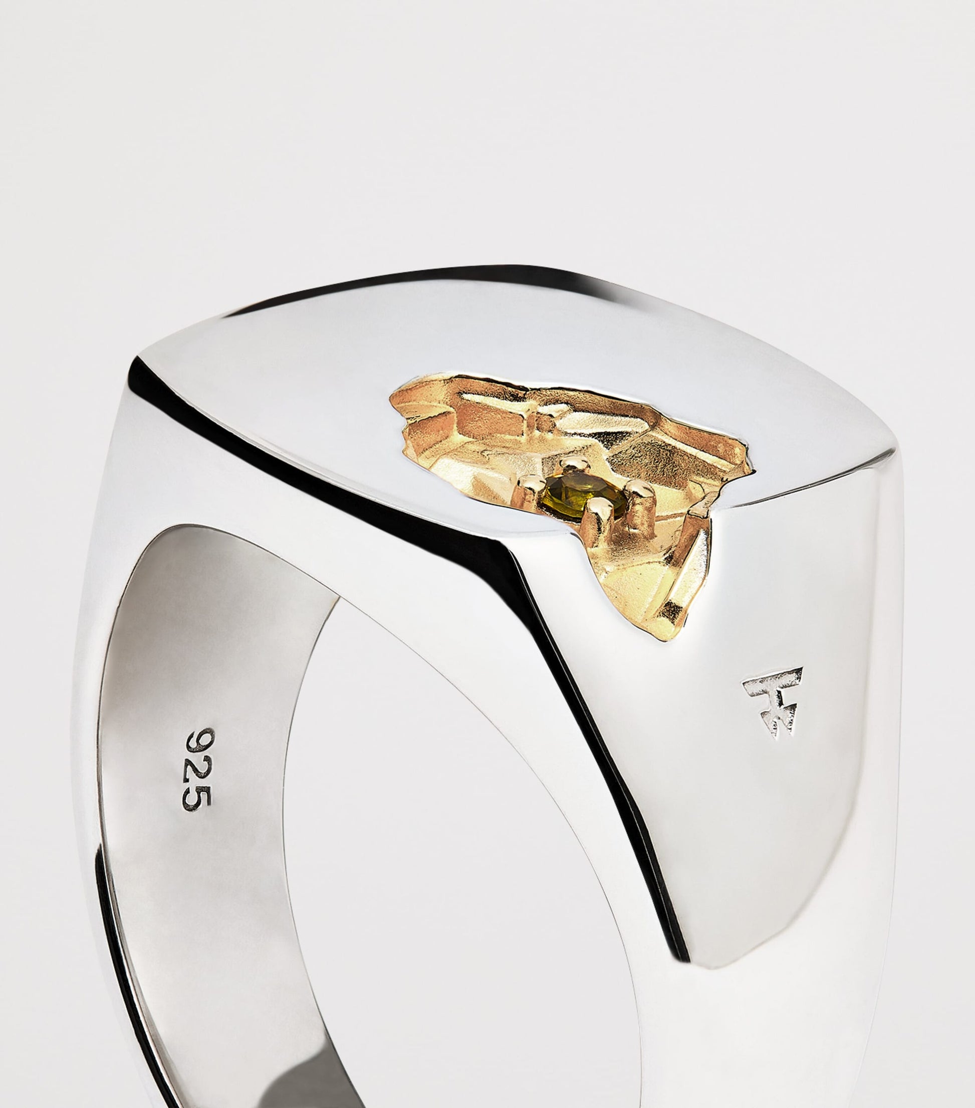 Tom Wood Sterling Silver and Tourmaline Mined Ring