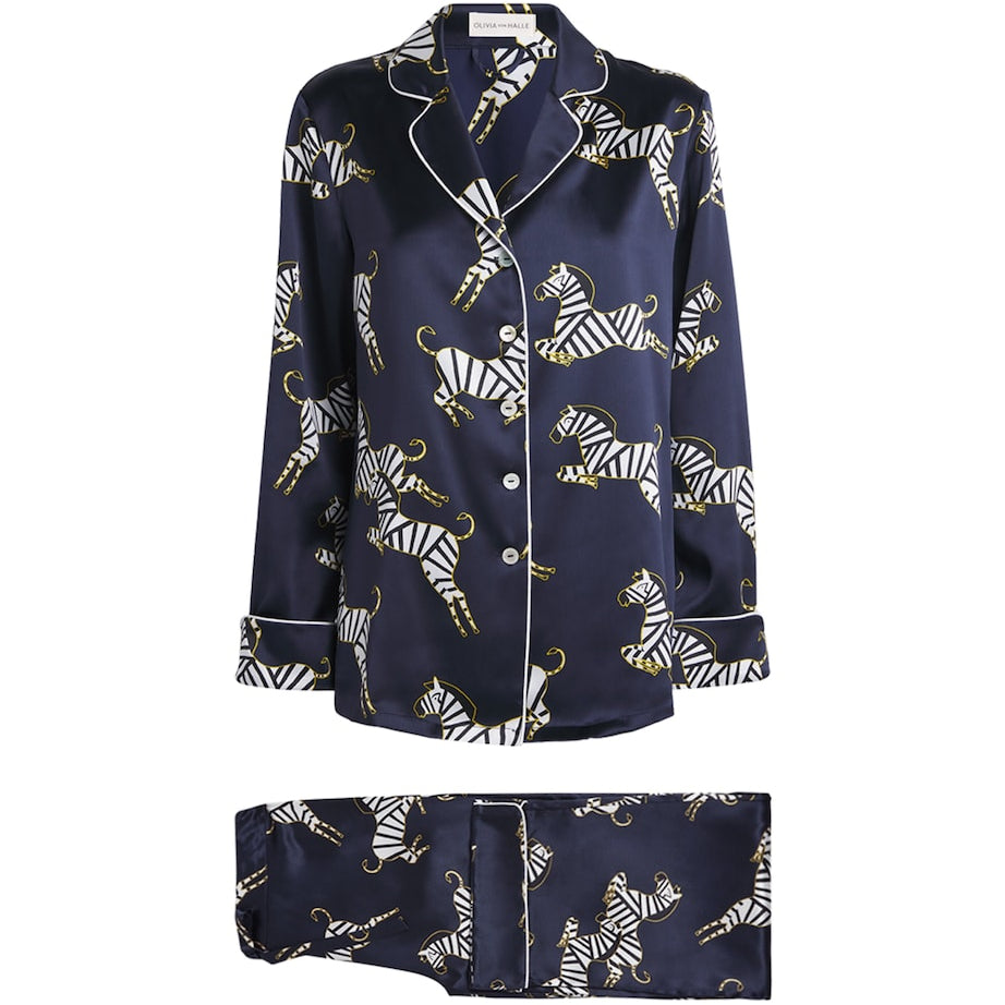 Olivia von Halle Multi Silk Satin Zizi Lila Pyjama Set