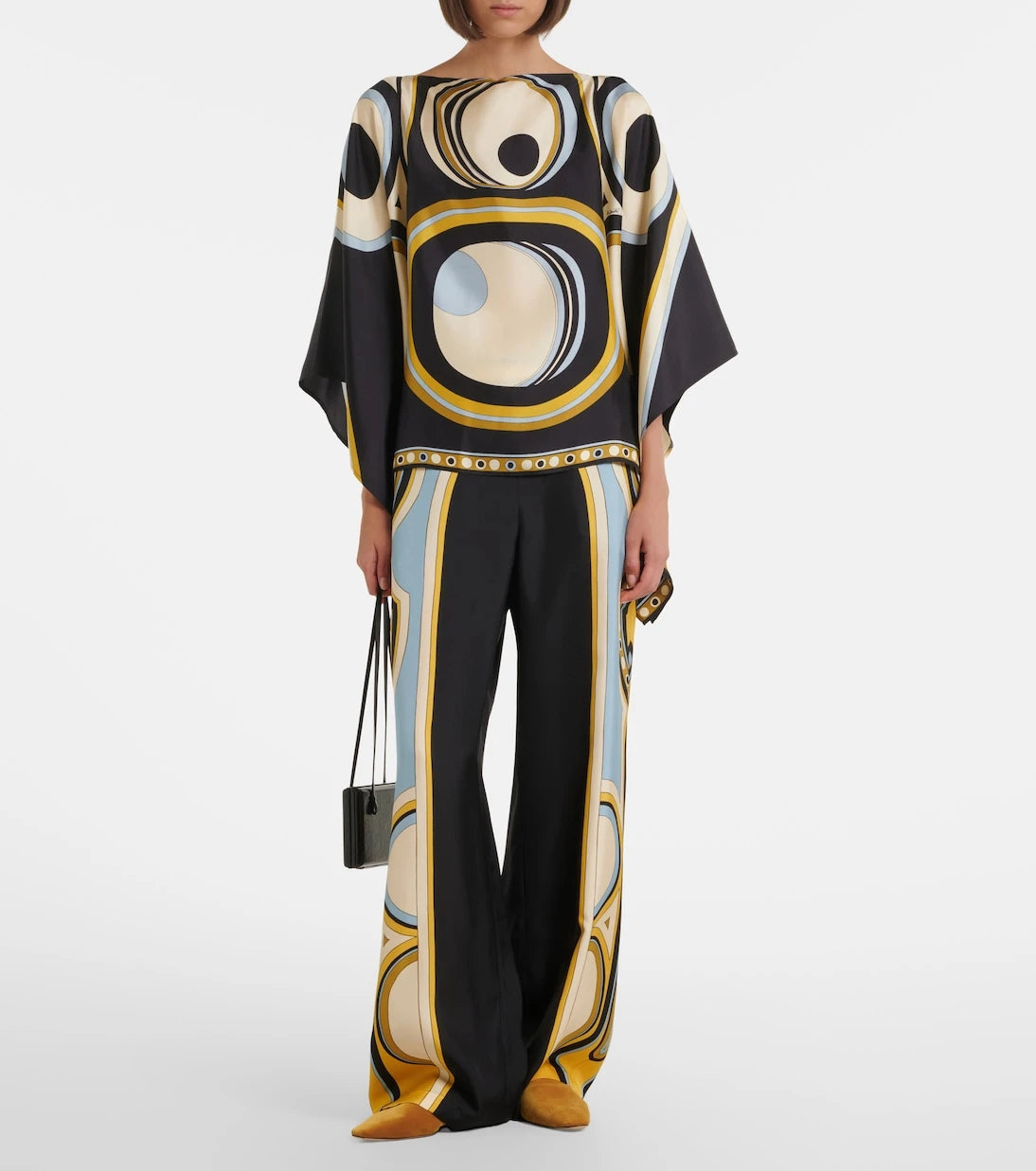La DoubleJ - Foulard printed silk twill top