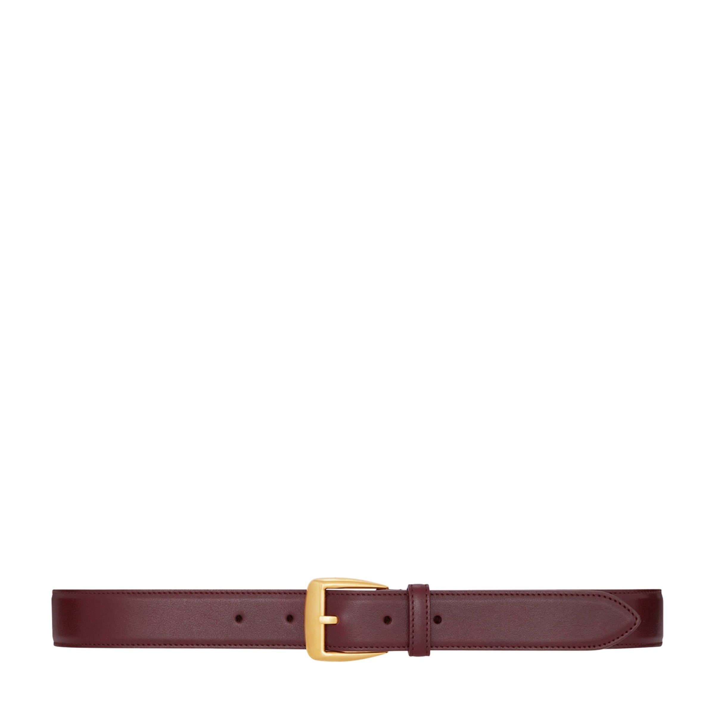 Burgundy Leather Trapezoid Belt