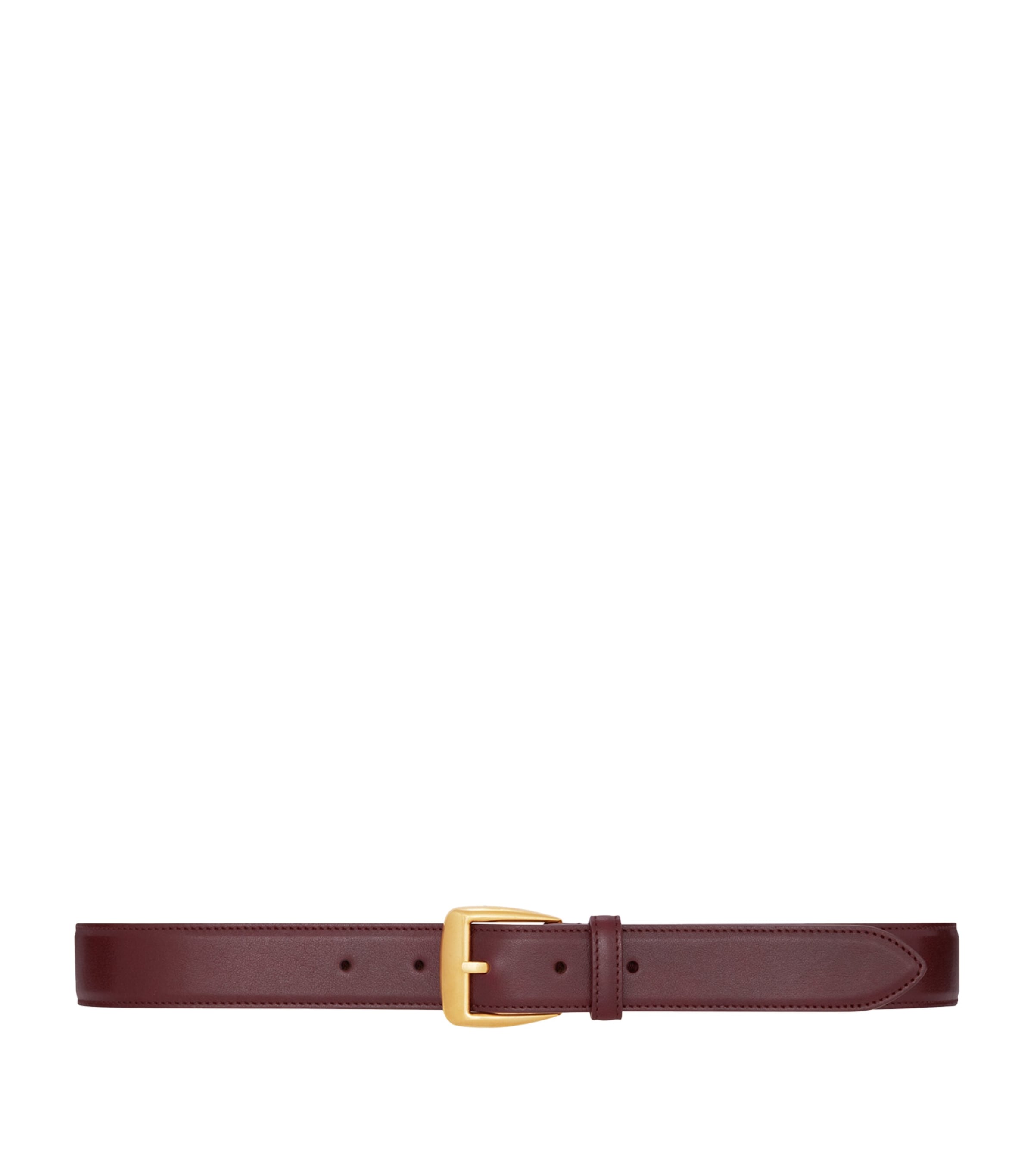 Burgundy Leather Trapezoid Belt