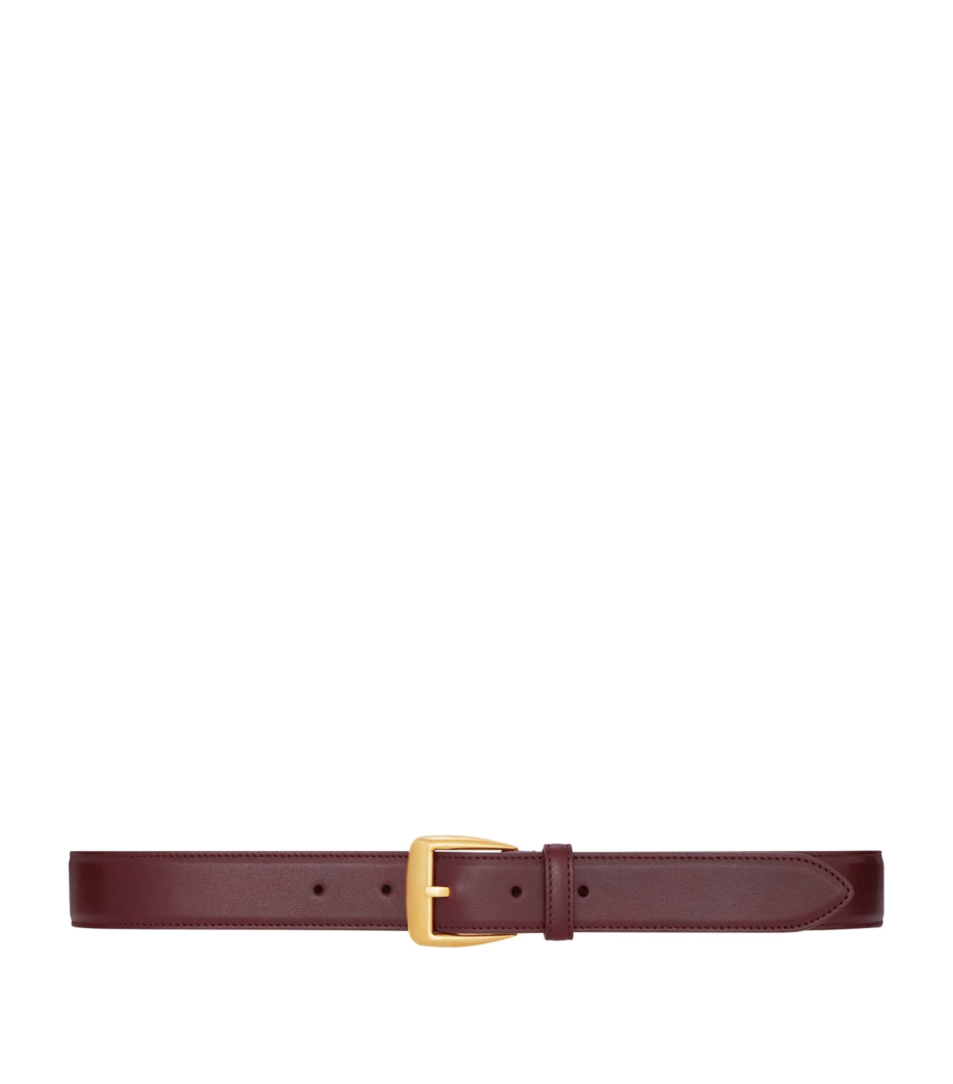 Burgundy Leather Trapezoid Belt
