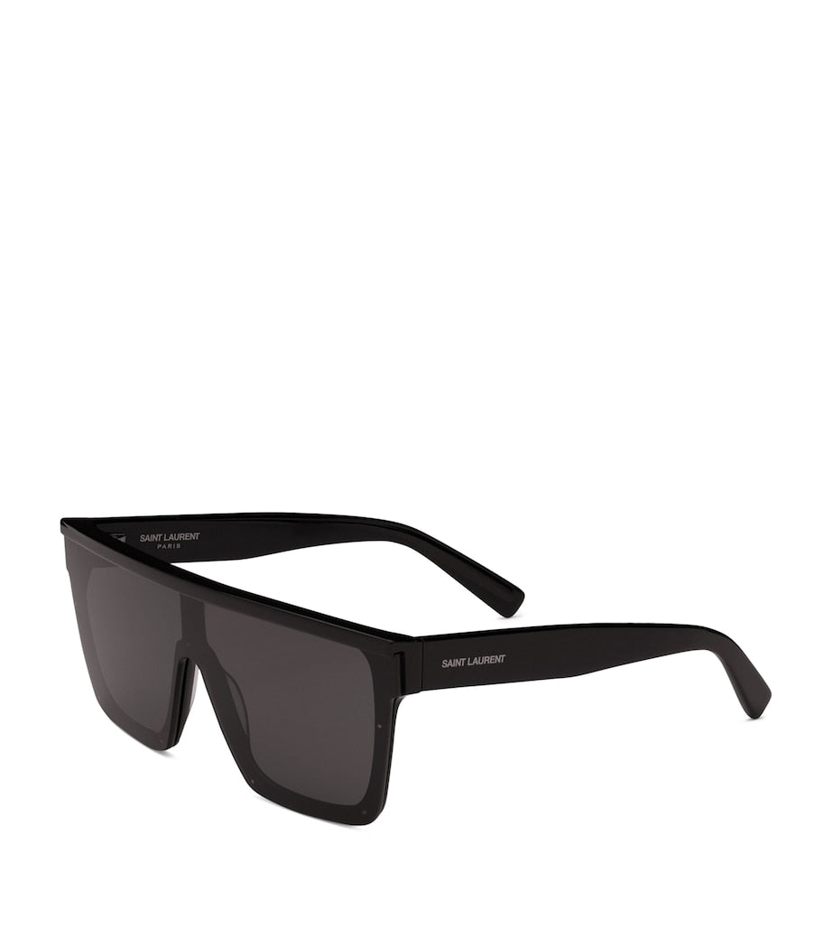 Saint Laurent Black Rectangular Sunglasses