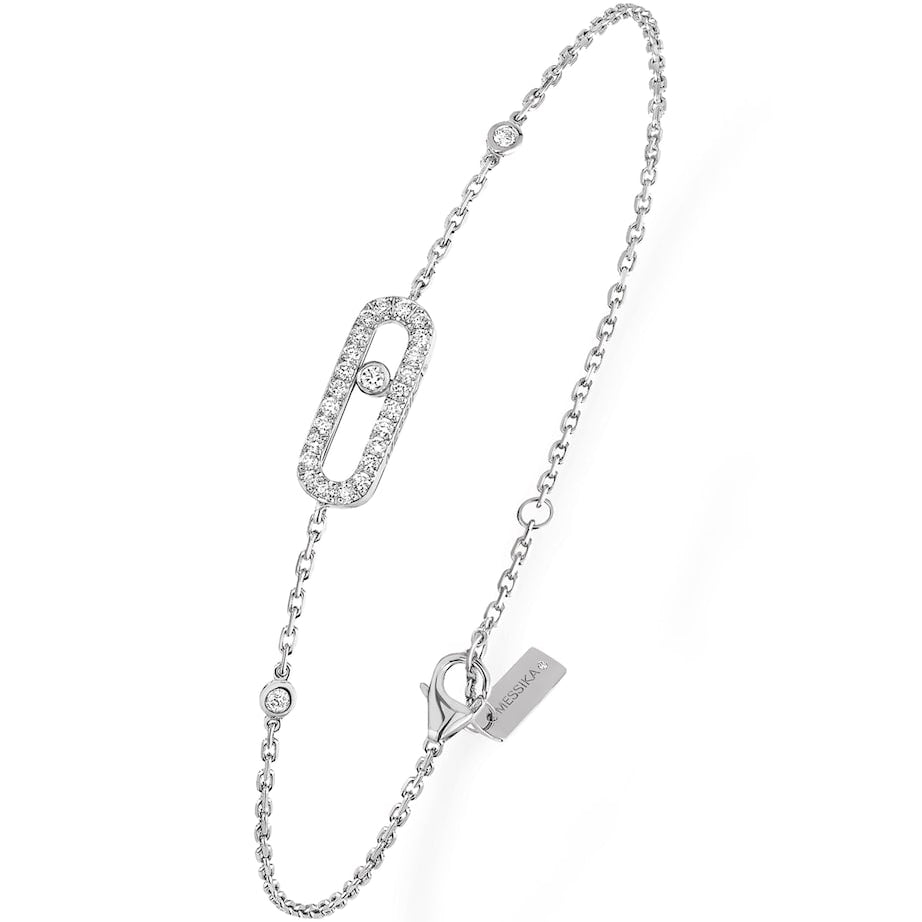 White Gold and Diamond Move Uno Bracelet