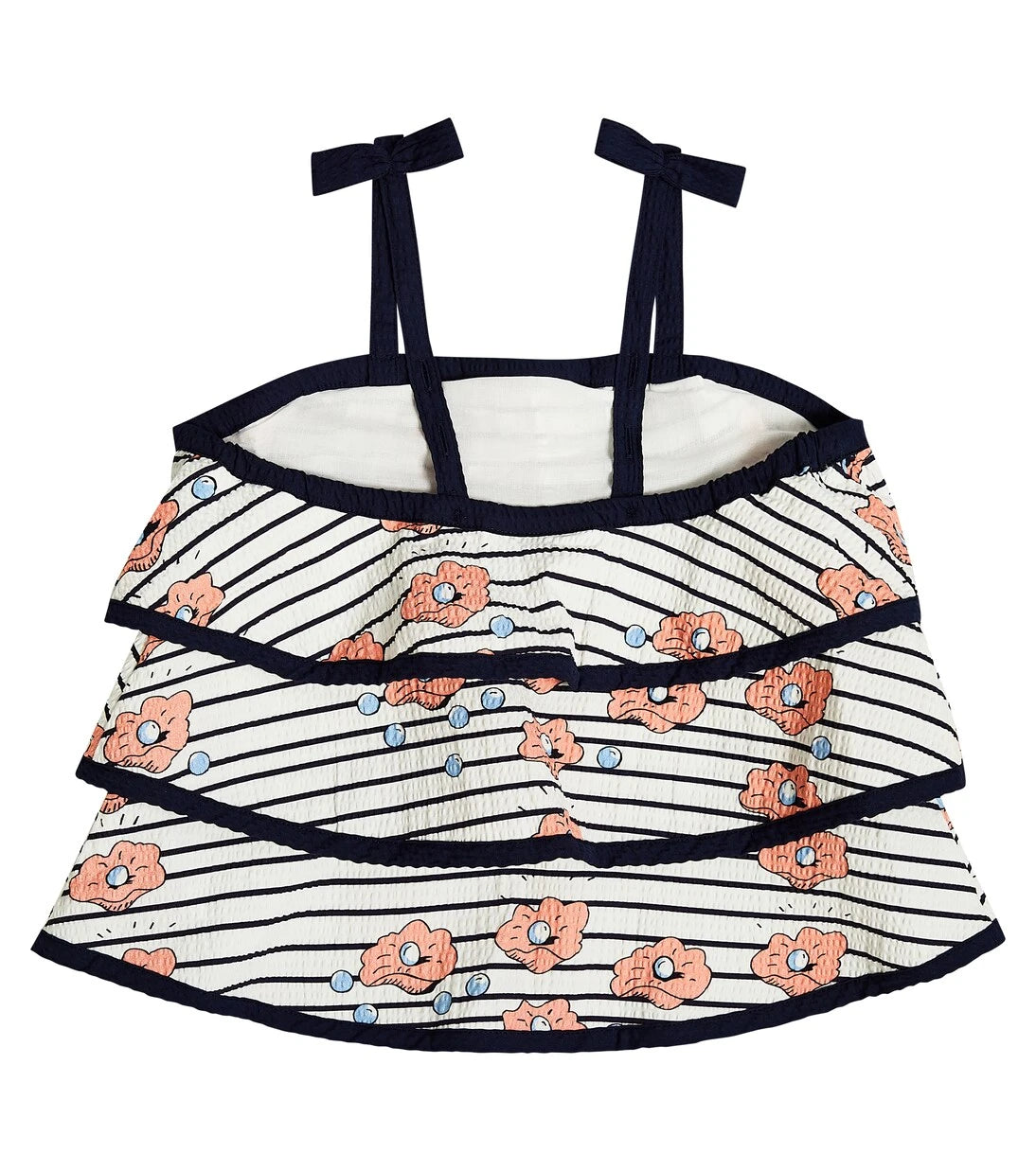 Mini Rodini - Striped cotton tiered top