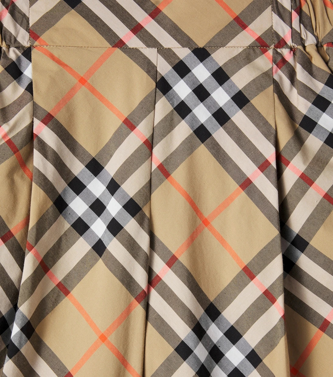 Burberry Kids - بنطلون بربري كاروهات قطني بأرجل واسعة