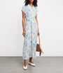 Satin Floral Midi Dress BLUE FLOWER PRINT