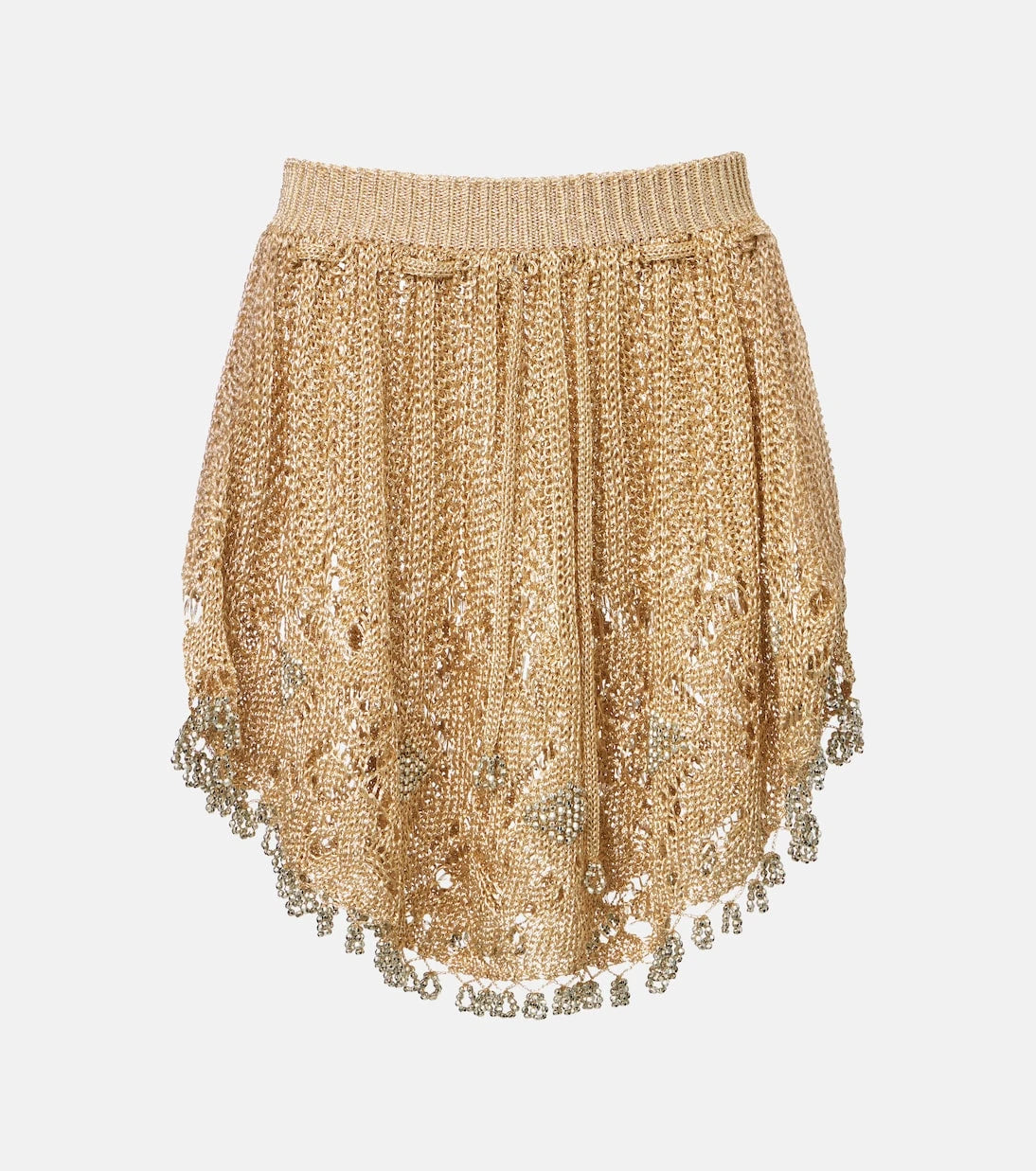 Rabanne - Crochet embellished lamé miniskirt