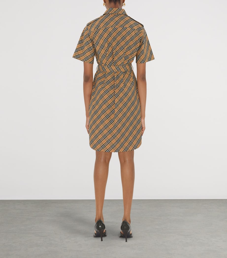 Burberry Beige Cotton Check Mini Dress