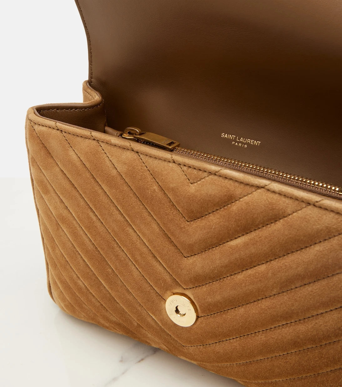 Saint Laurent - College Medium suede crossbody bag