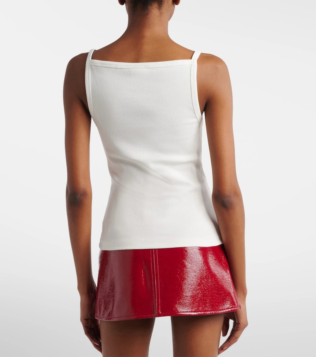 Courrèges - Ribbed-knit cotton tank top