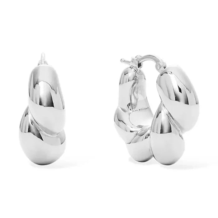 Gümüşten Kadın Row Silver Küpeler