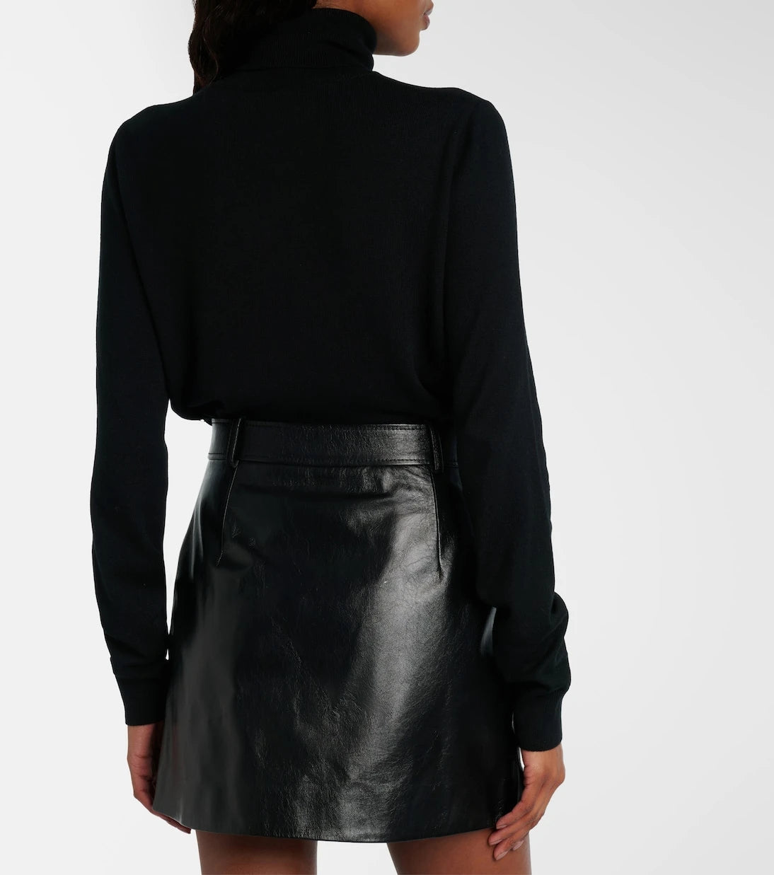 Gucci - Leather zip-up miniskirt