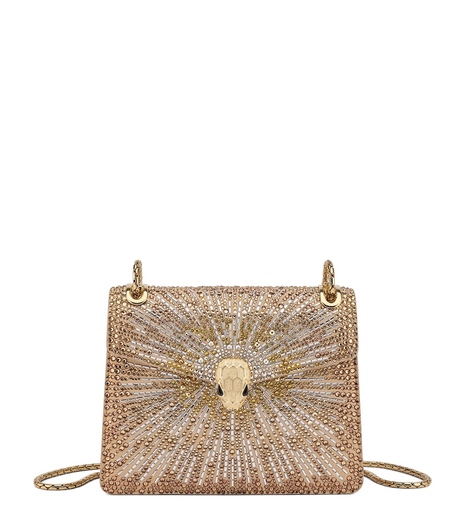 Small Crystal-Embellished Suede Serpenti Forever Day-to-Night Shoulder Bag
