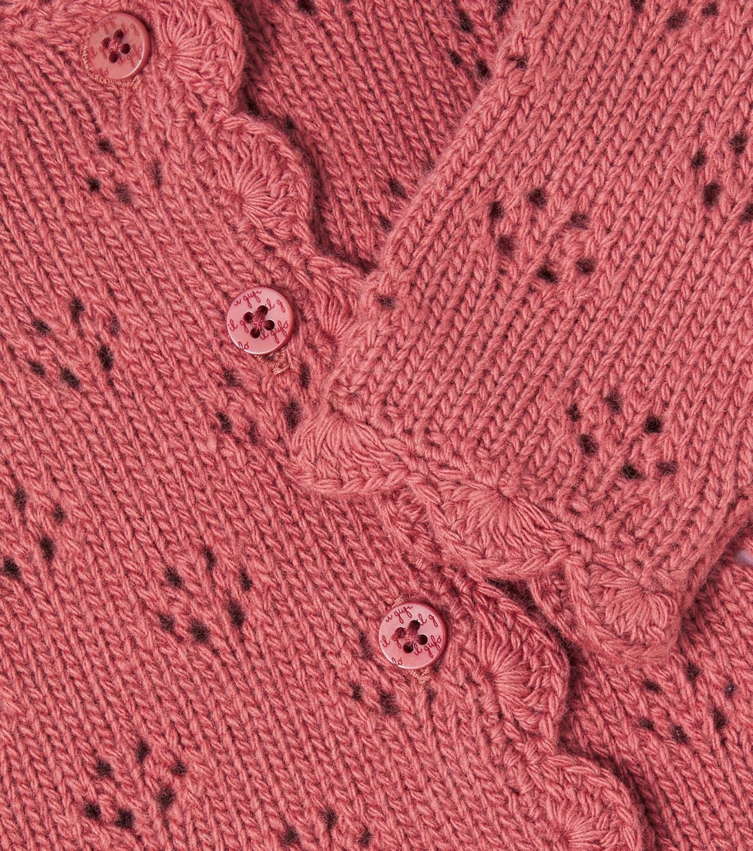 Il Gufo - Baby pointelle virgin wool cardigan