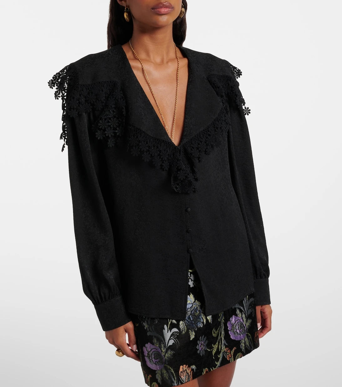 Chloé - Embroidered silk blouse