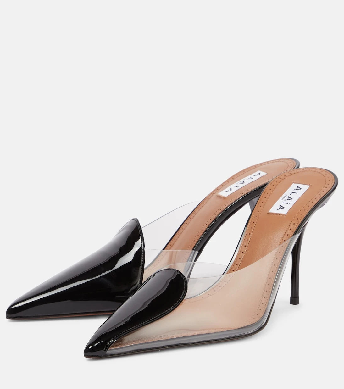 Alaïa - Le Cœur Abstrait 90 patent leather mules