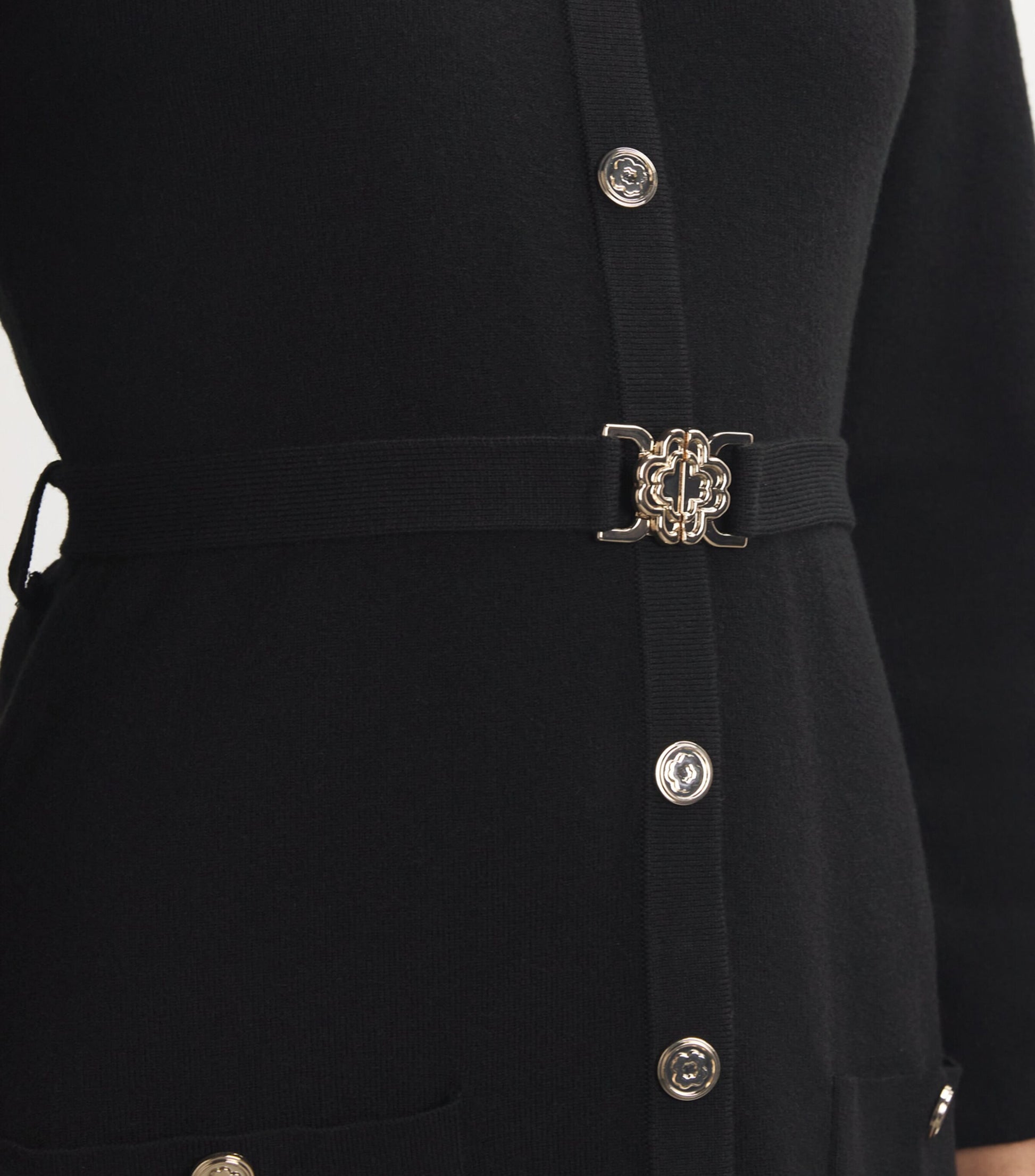 Black Knitted Cape Dress