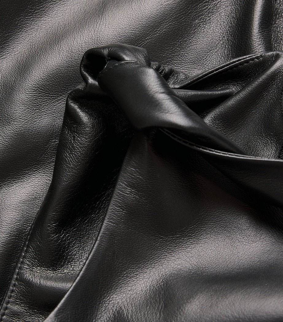 Adam Lippes Black Lambskin Hailee Midi Dress