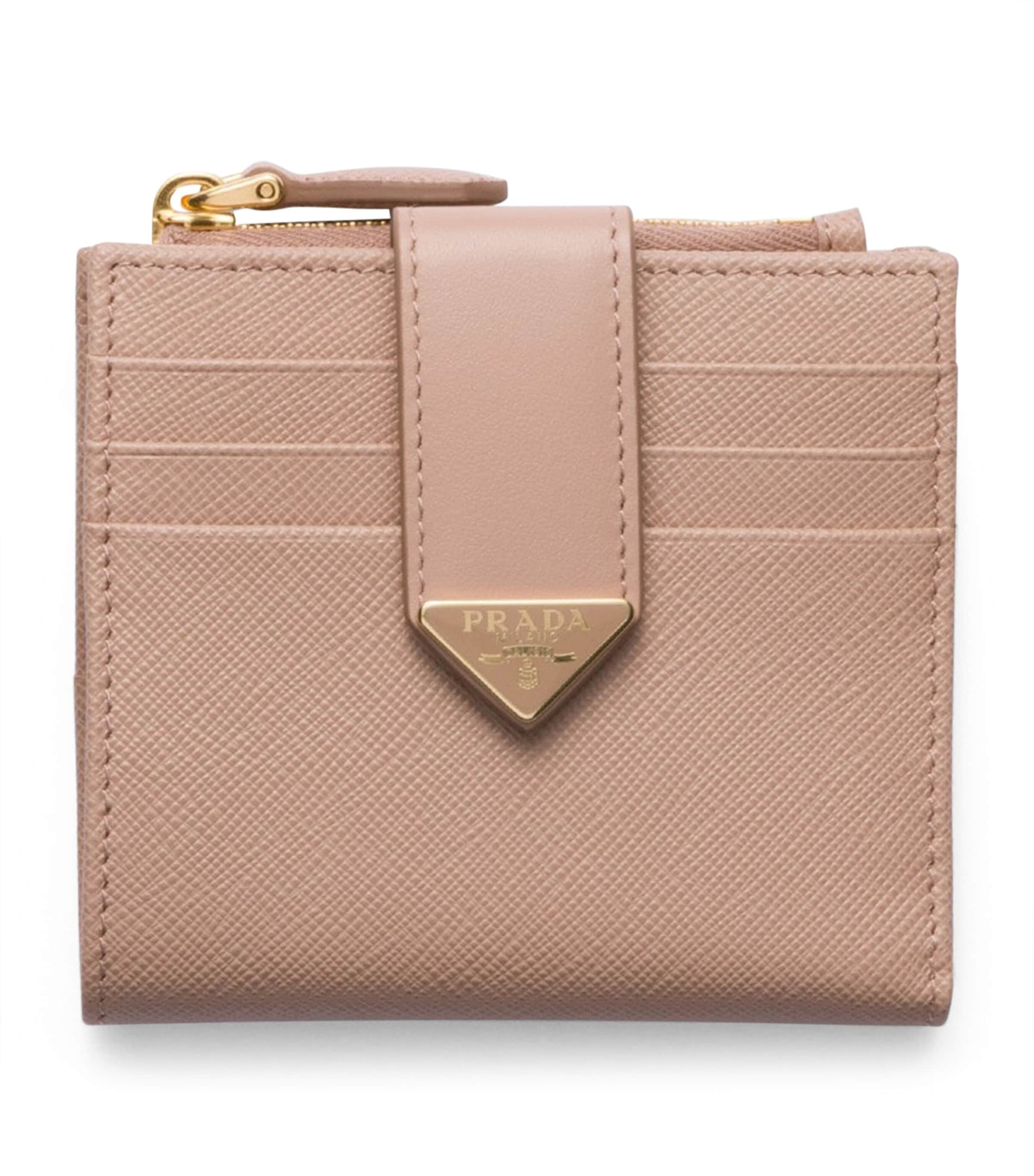 Prada Nude Saffiano Leather Bifold Card Holder