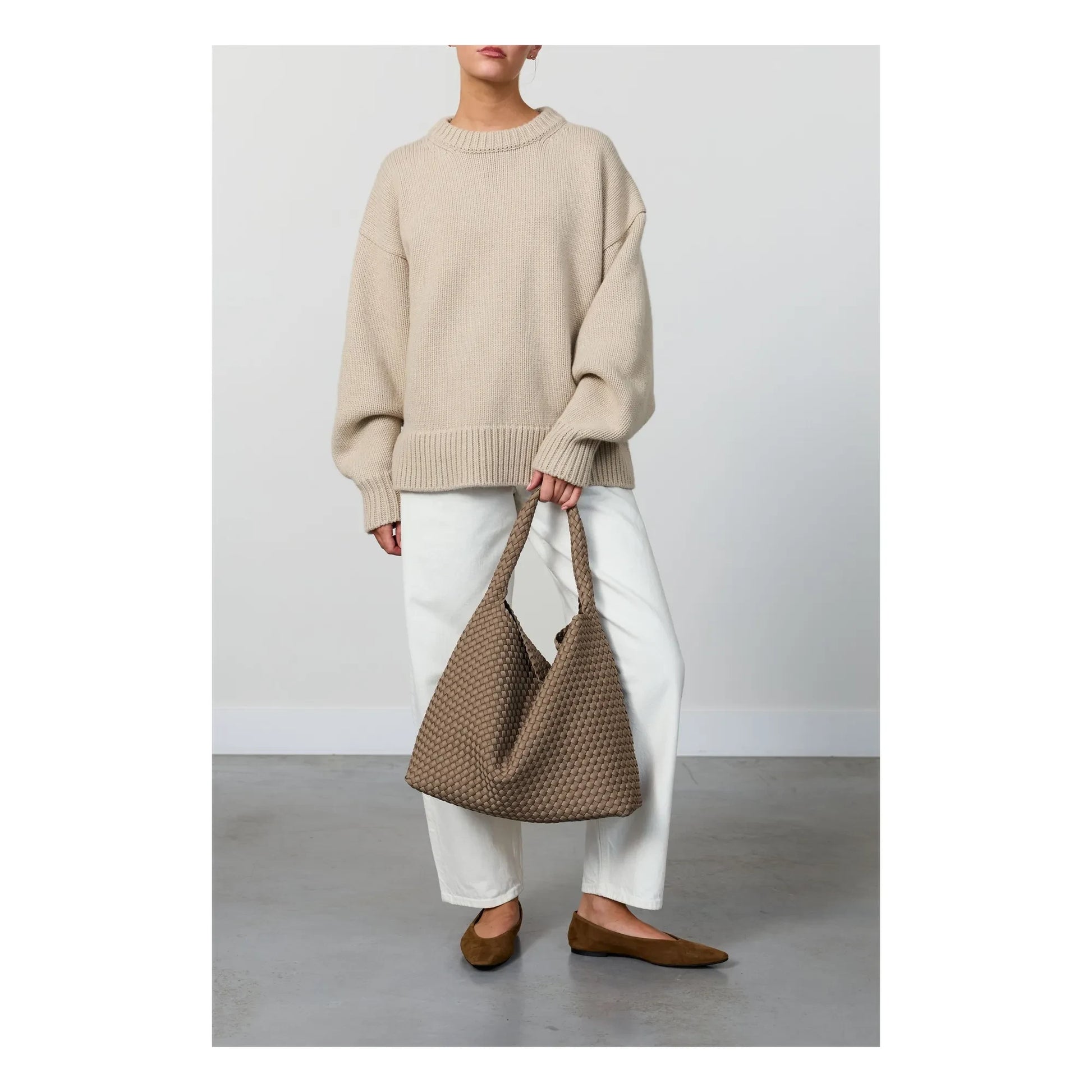 Marrea - Marrea Large Bucket Bag | Taupe brown