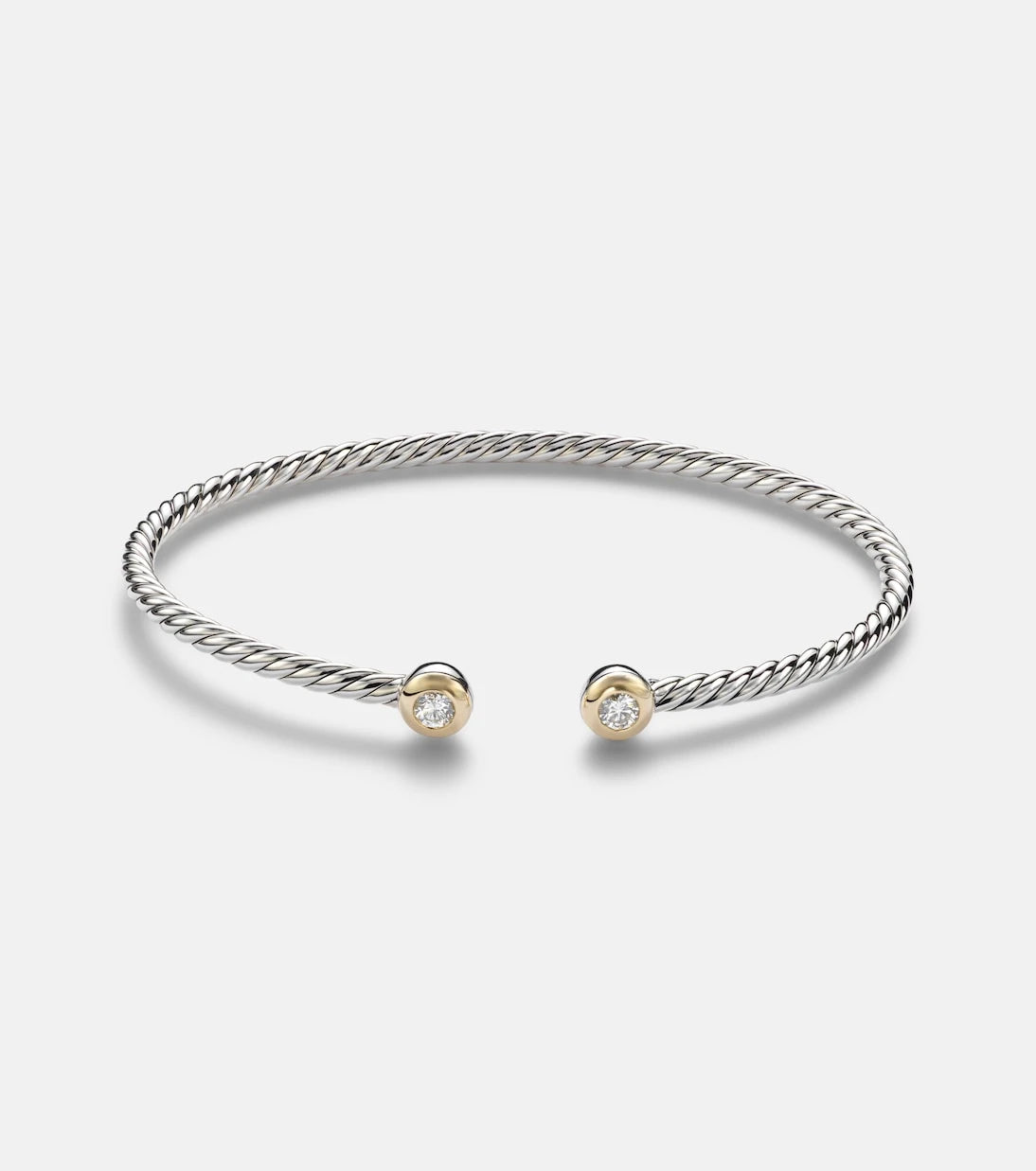 David Yurman - Micro Cable Flex® 925 sterling silver and 14kt gold bangle