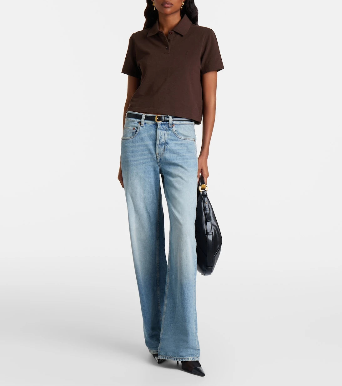 Saint Laurent - Cassandre cotton piqué polo shirt