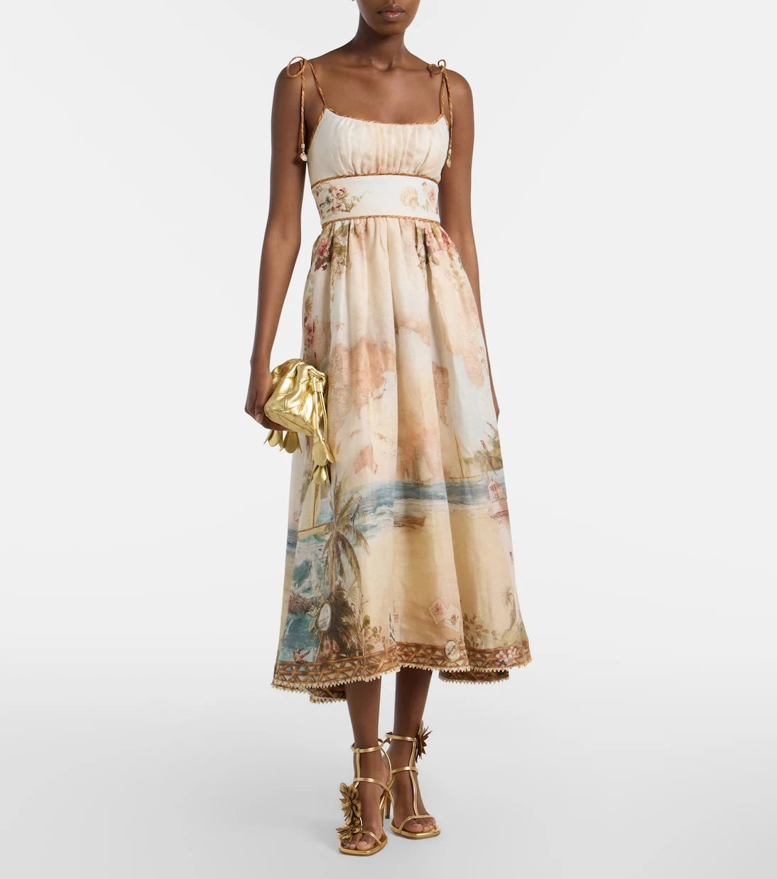 Zimmermann - Mahon printed linen midi dress