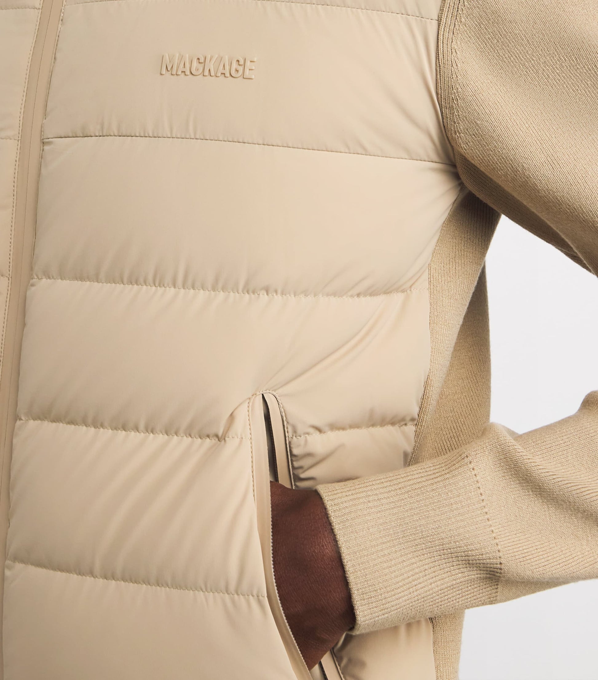 Beige Haney-City Hybrid Down Jacket