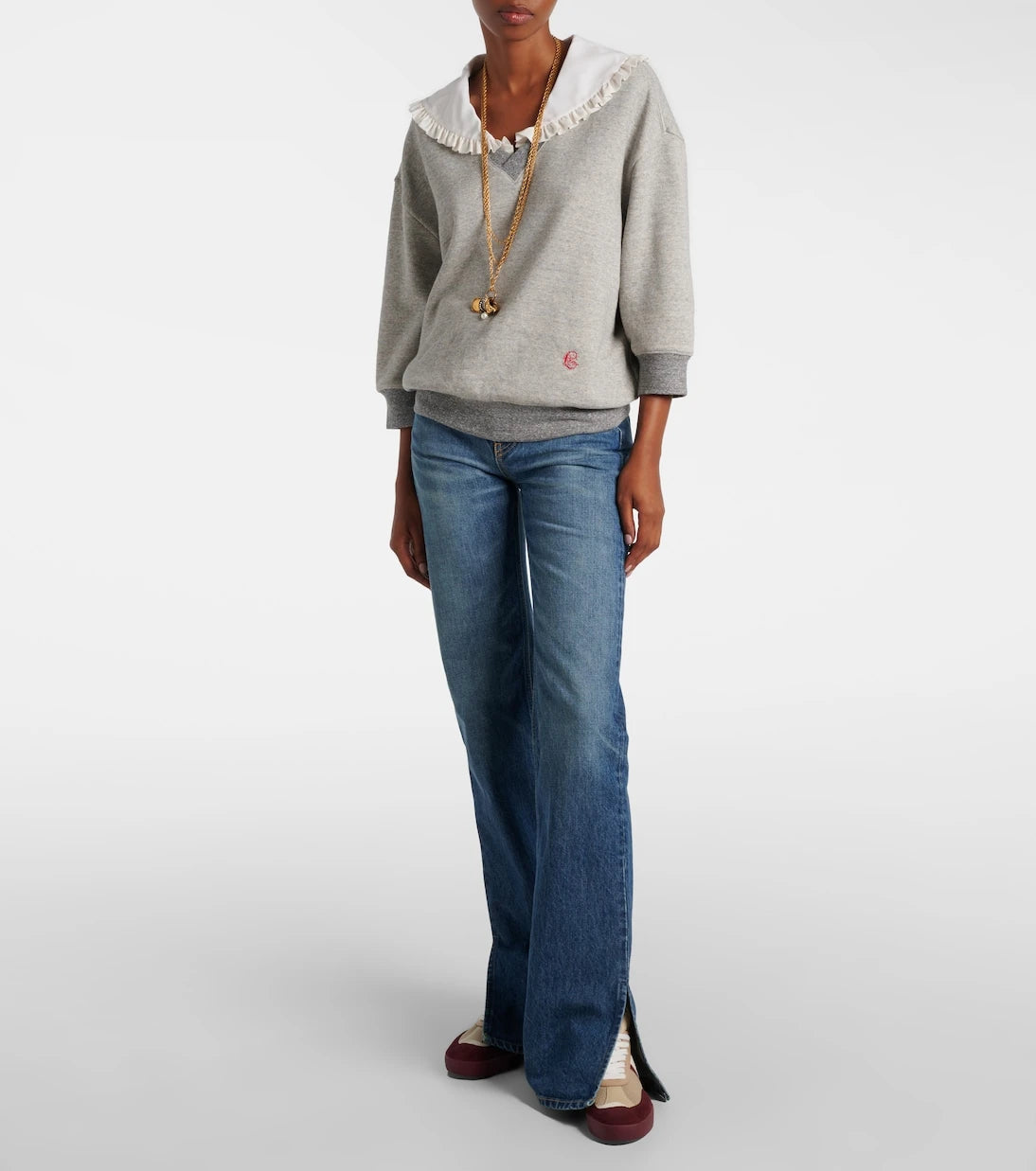 Chloé - Chloé Kick suede-trimmed sneakers